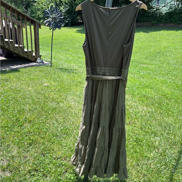 PAIGE Samosa Tiered Ruffled Sundress Dark Brushed Olive Size XL - Picture 4 of 12